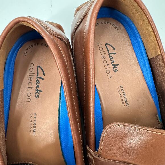 CLARKS Cognac Brown Markman Way Loafer // 10